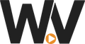 Black stylized “W” logo with an orange play button in the center