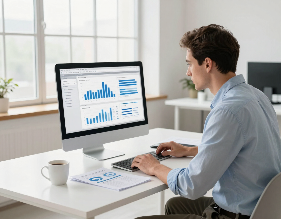 Professional managing a link-building campaign dashboard