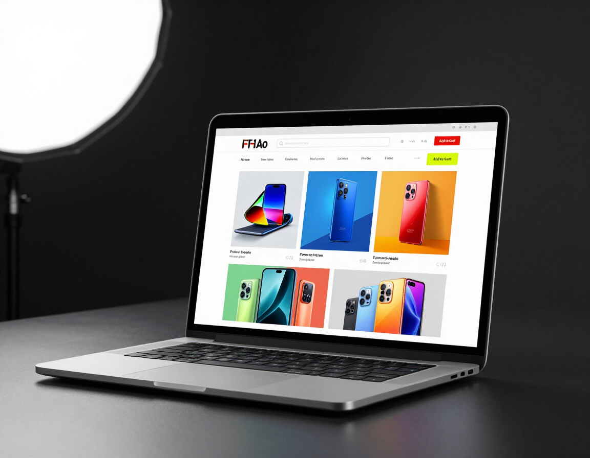Ecommerce storefront displayed on a laptop screen