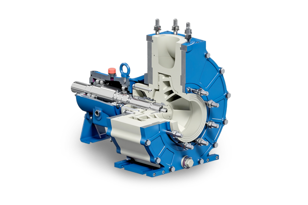 A close up of a mechanical pump with a motor attached to it on a white background.