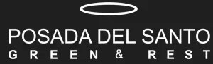 Logotipo con la inscripción “Posada del Santo” y debajo “Green & Rest”, en blanco sobre fondo oscuro.