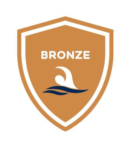 A shield with the word bronze on it