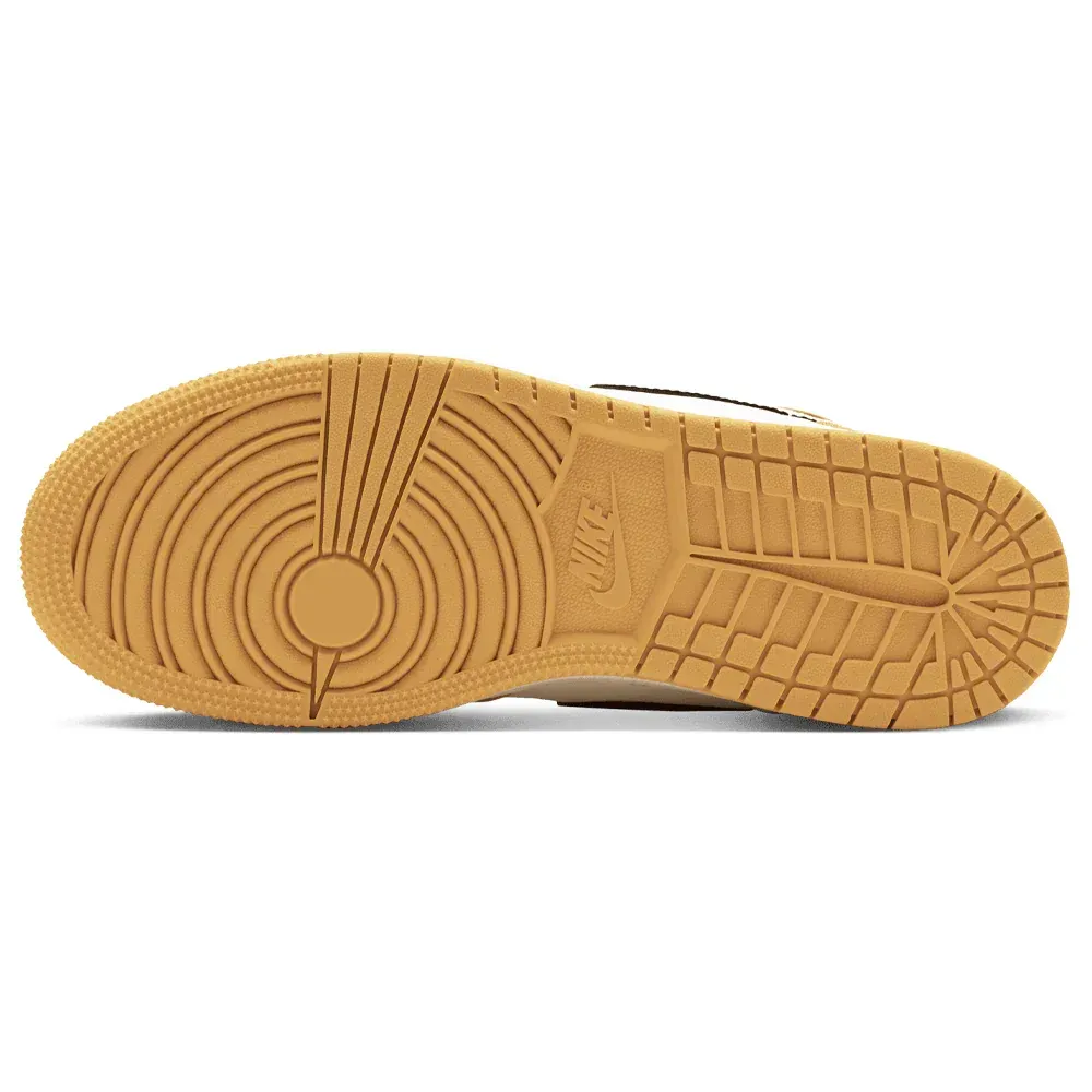 Brown and beige Nike Air Jordan sole.