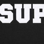 Black Supreme zip-up hoodie with white