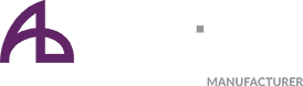 A logo for a manufacturer with a purple letter a on a white background.