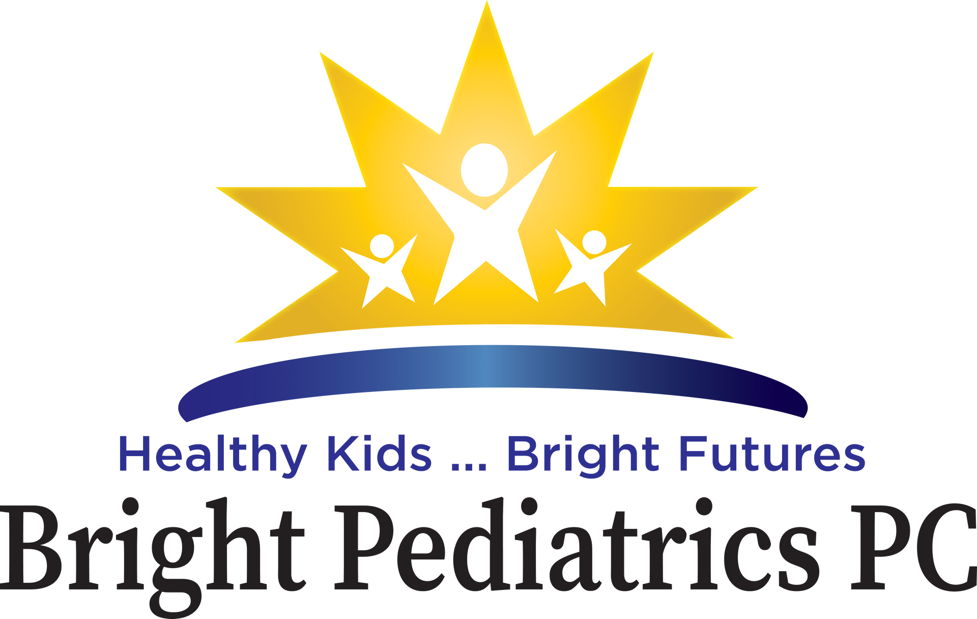 The logo for bright pediatrics pc says healthy kids bright futures