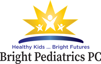 The logo for bright pediatrics pc says healthy kids bright futures