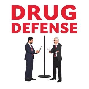 Two men in business suits holding tablets stand on opposite sides of a thin black pole under the words 