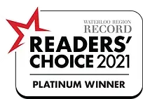 Waterloo Region Record Readers’ Choice 2021 Platinum Winner logo with red star