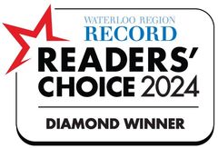 Waterloo Region Record Readers’ Choice 2024 diamond winner badge with red star icon