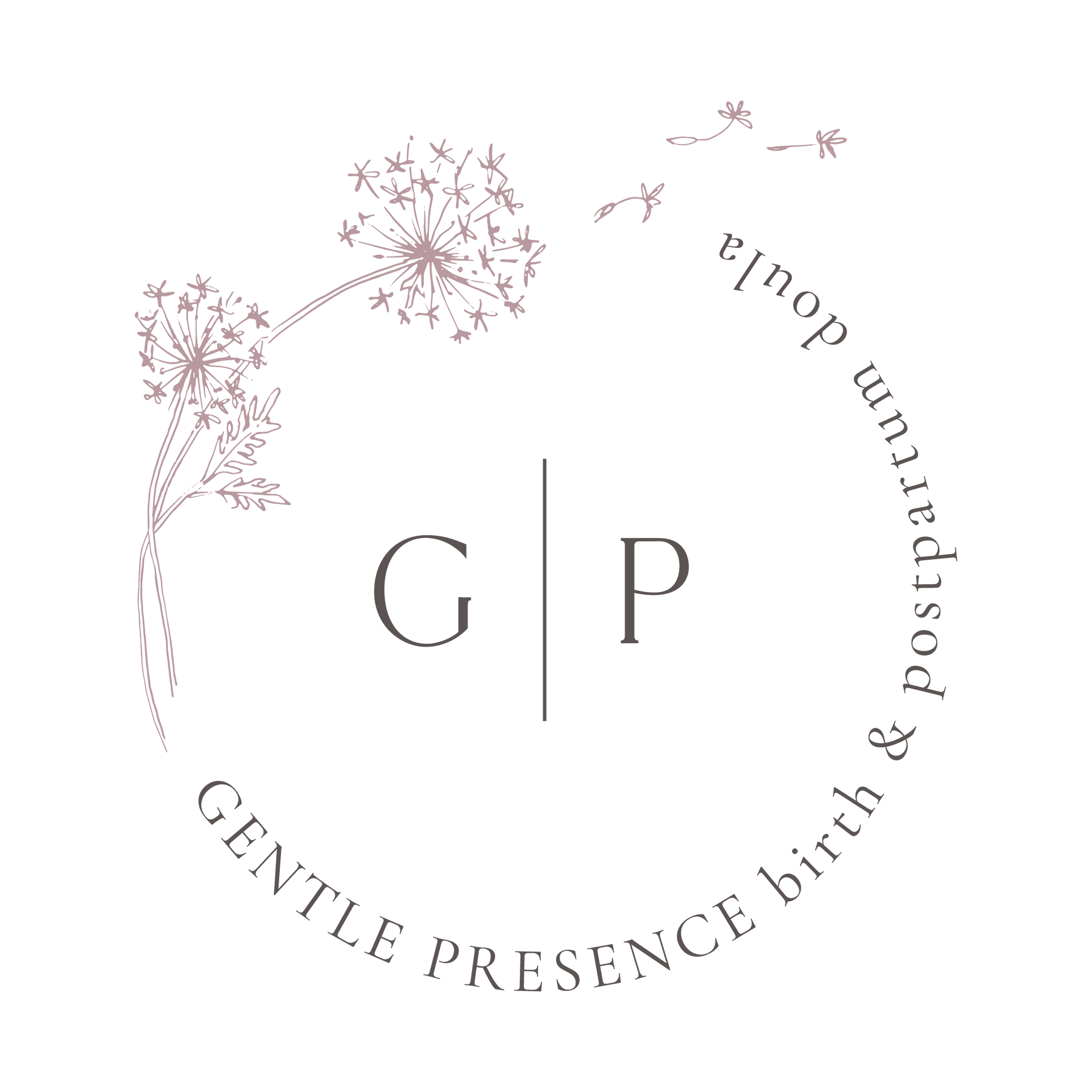 Logo with dandelions and text