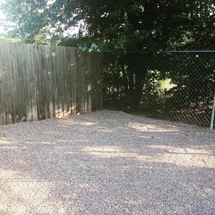 Dog kennel potty area