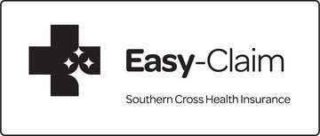 Easy-Claim logo for Southern Cross Health Insurance on a white background