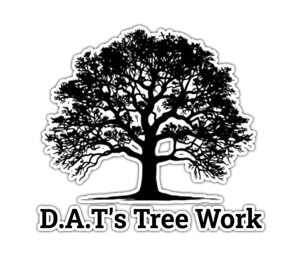 Black tree logo above the text “D.A.T.s Tree Work”