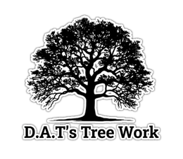 Black tree logo above the text “D.A.T.s Tree Work”