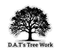Black tree logo above the text “D.A.T.s Tree Work”