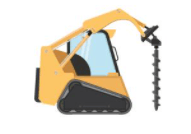 A yellow bulldozer with a drill attached to it.