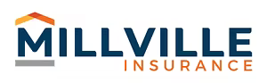 Millville Insurance logo in navy, orange, and gray text with a house roof icon above the name