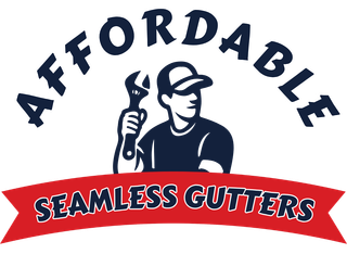 Logo for Affordable Seamless Gutters featuring an illustrated person holding a wrench.