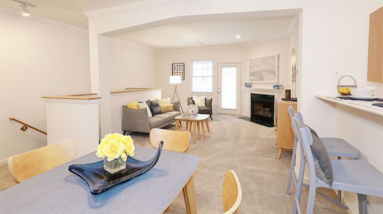 interior photo of a dining and living room area