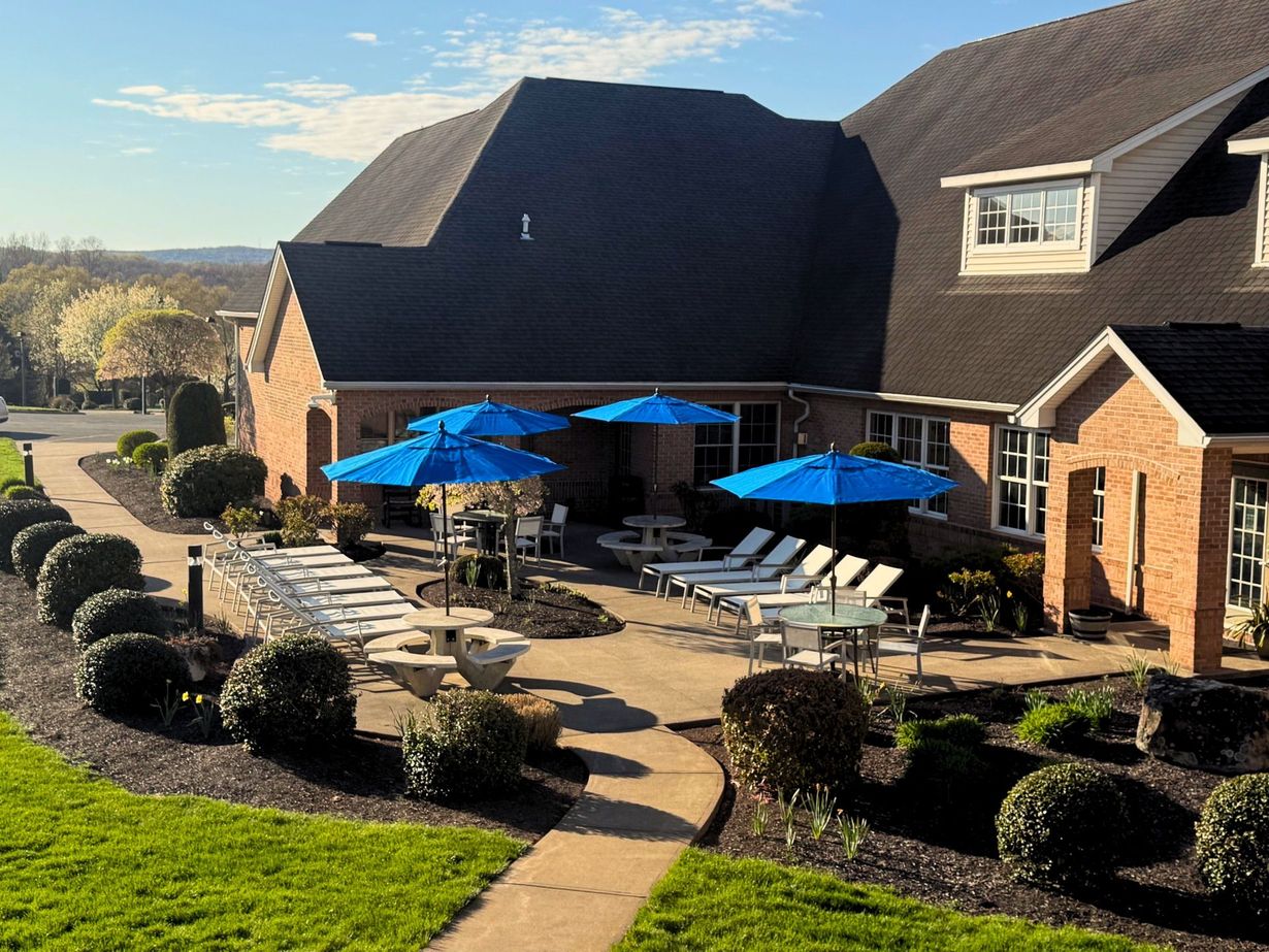 Photo of an outdoor lounge area