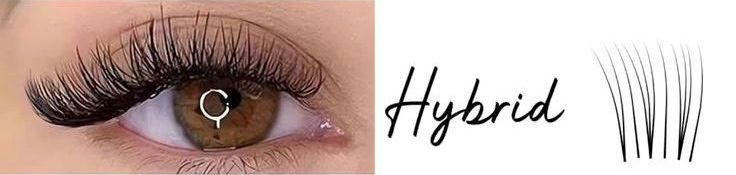 A close up of a woman getting eyelash extensions.