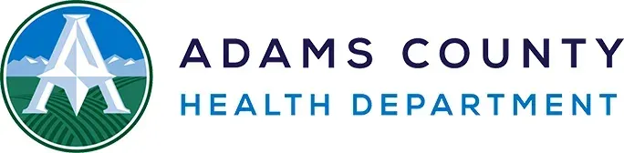 Adams County Health Department logo. A stylized