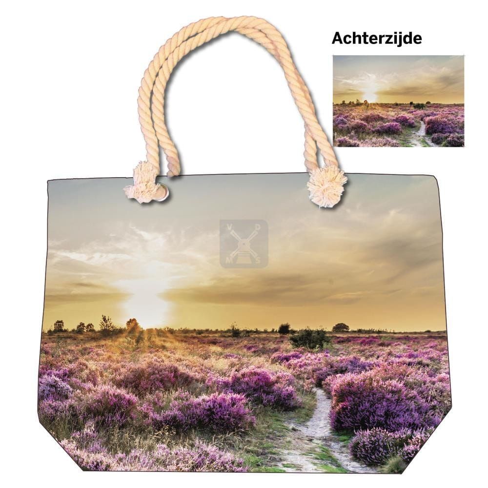 Tas - Drenthe (shopper) heide met ritssluiting 35 x 50 cm