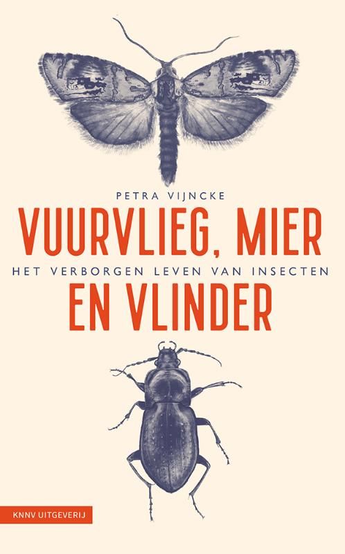 Boekcover met een mot en een kever. Titel: 