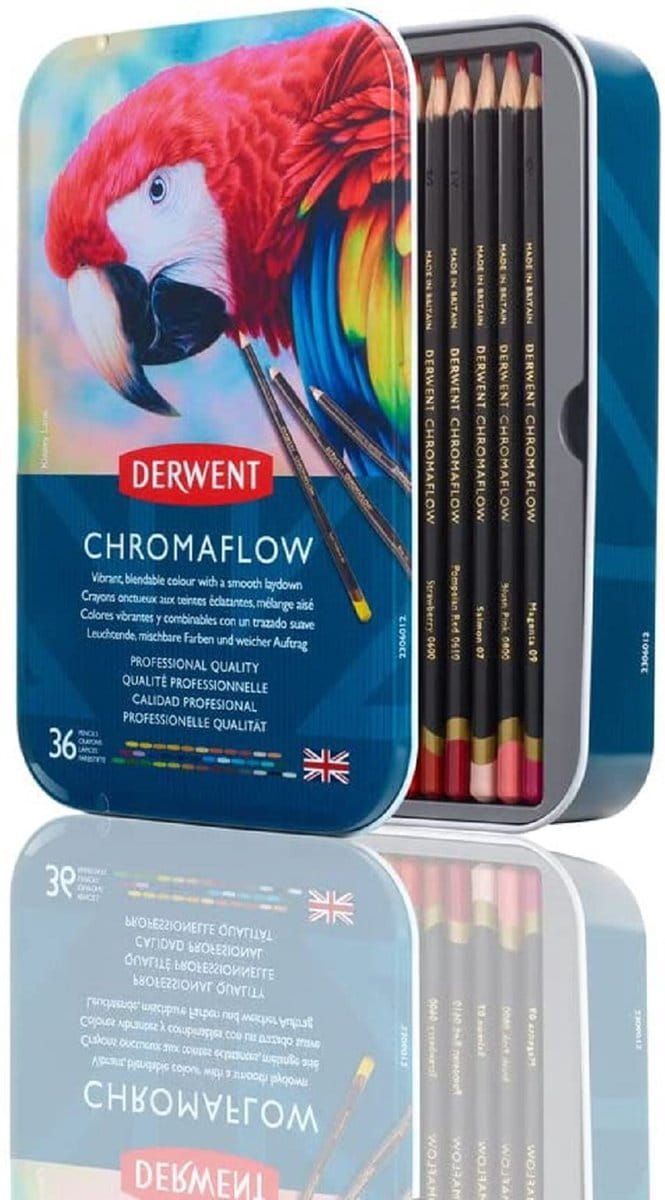 Derwent Chromoflow kleurpotloden  blik 36 stuks