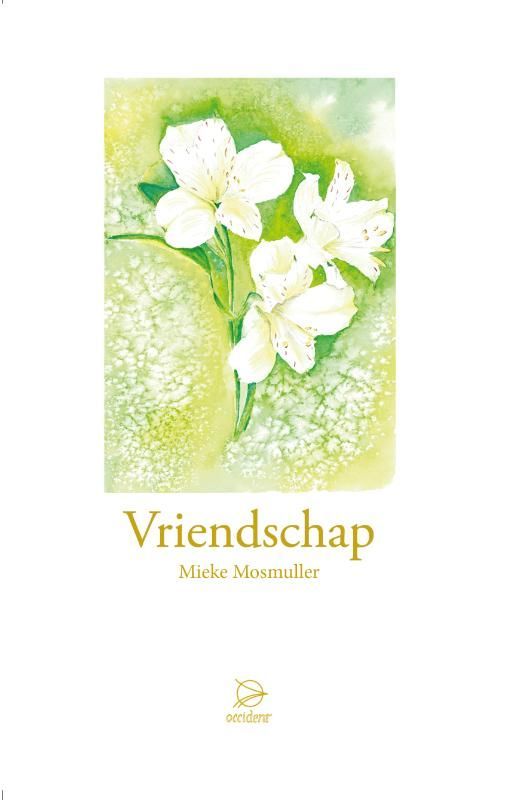 Kaart met witte bloemen, de tekst 