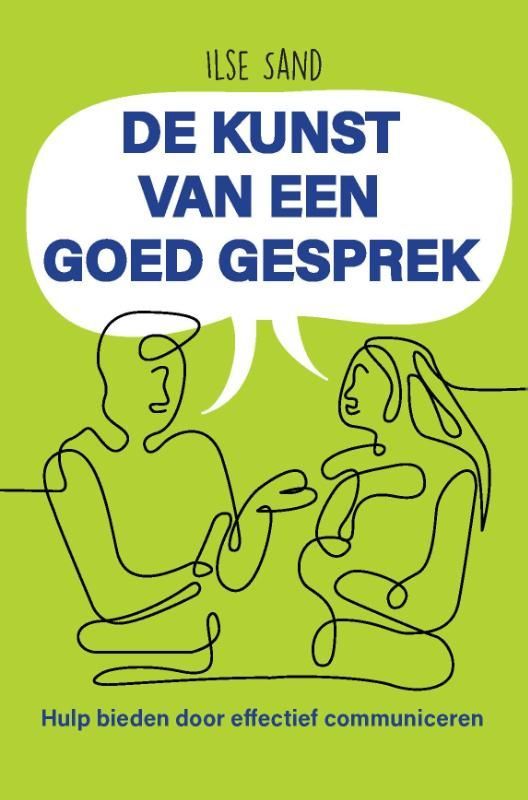 Book cover: Cartoon of two people in a conversation, text 