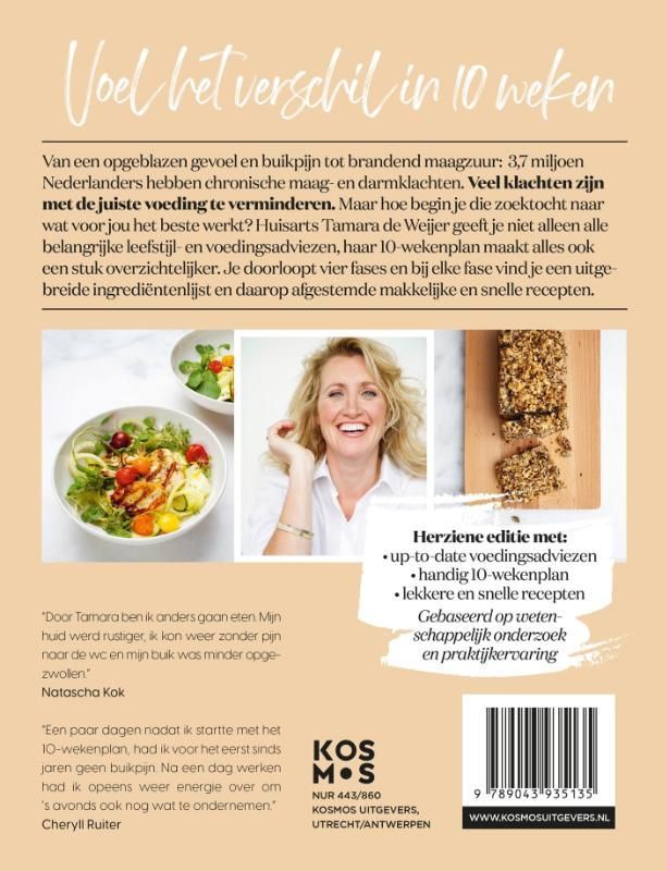 Boekcover: vrouw met kommen vol eten. Tekst: 