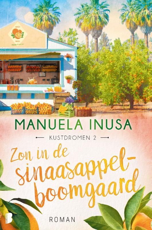 Boekcover: Sinaasappelboomgaard en fruitkraam, titel 