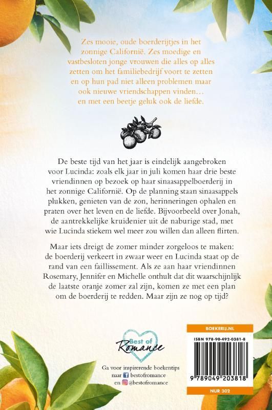 Boekcover: Sinaasappelboomgaard en fruitkraam, titel 