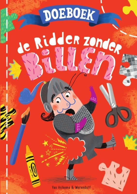 Boekcover: Rood, cartoon van een ridder met een bezeerde kont. Nederlandse titel 