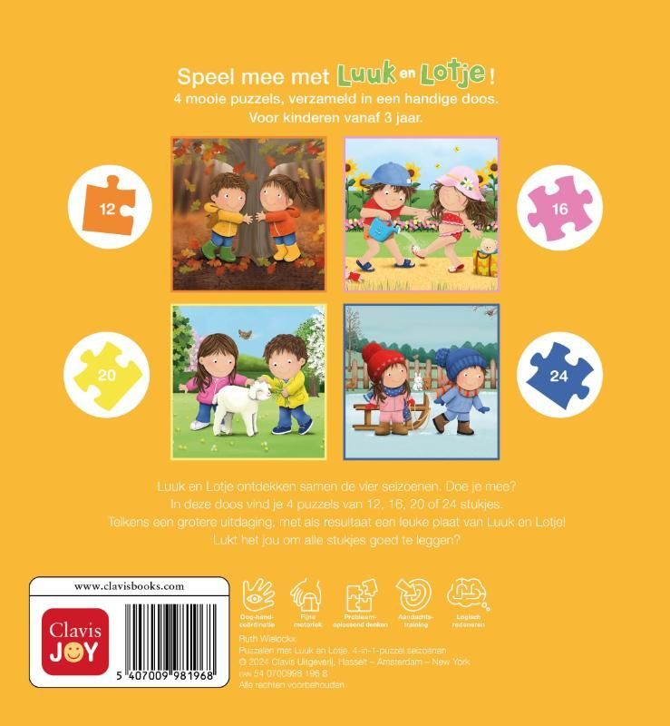 Puzzelen met Luuk en Lotje. 4 in 1-puzzel seizoenen
