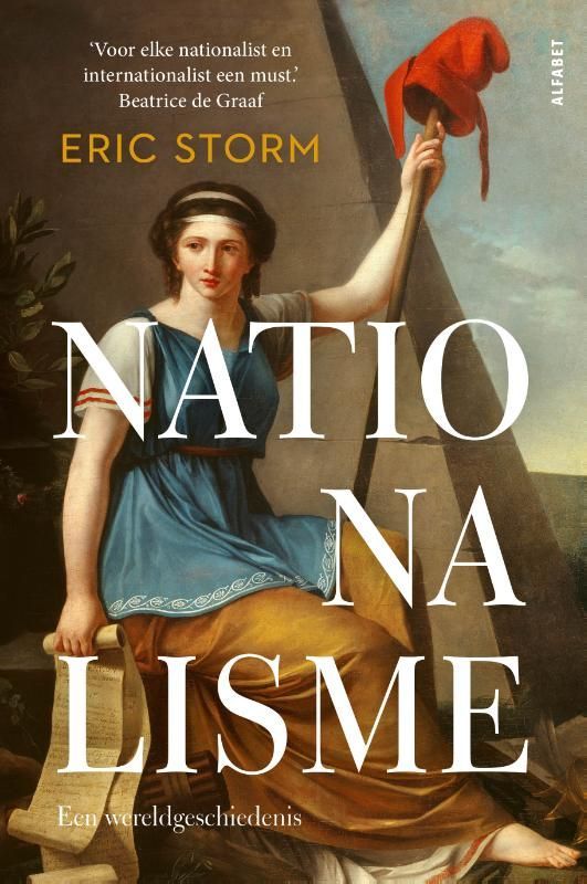 Boekcover: Een vrouw in blauw houdt een rode hoed vast. Titel: Nationalisme.