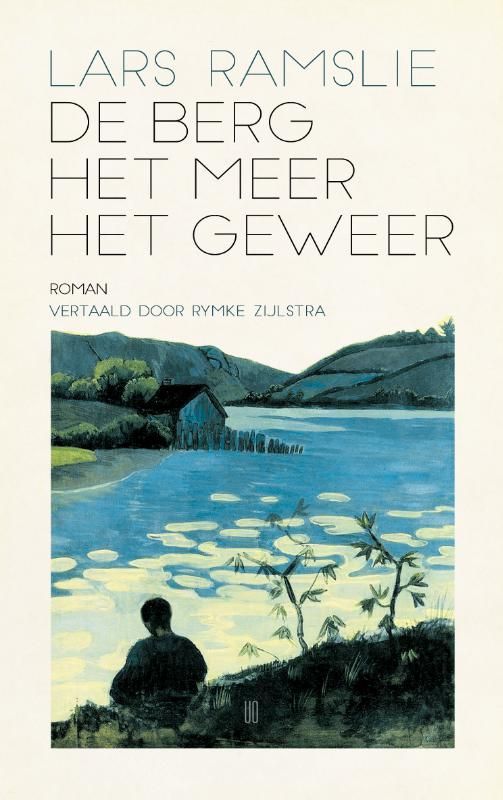 Book cover: a person sits near water, text 