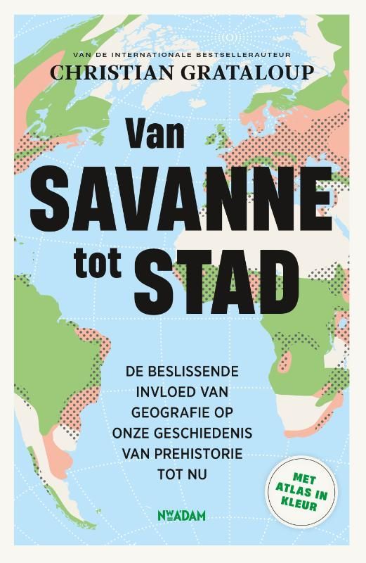 Boekcover met wereldkaart, titel 