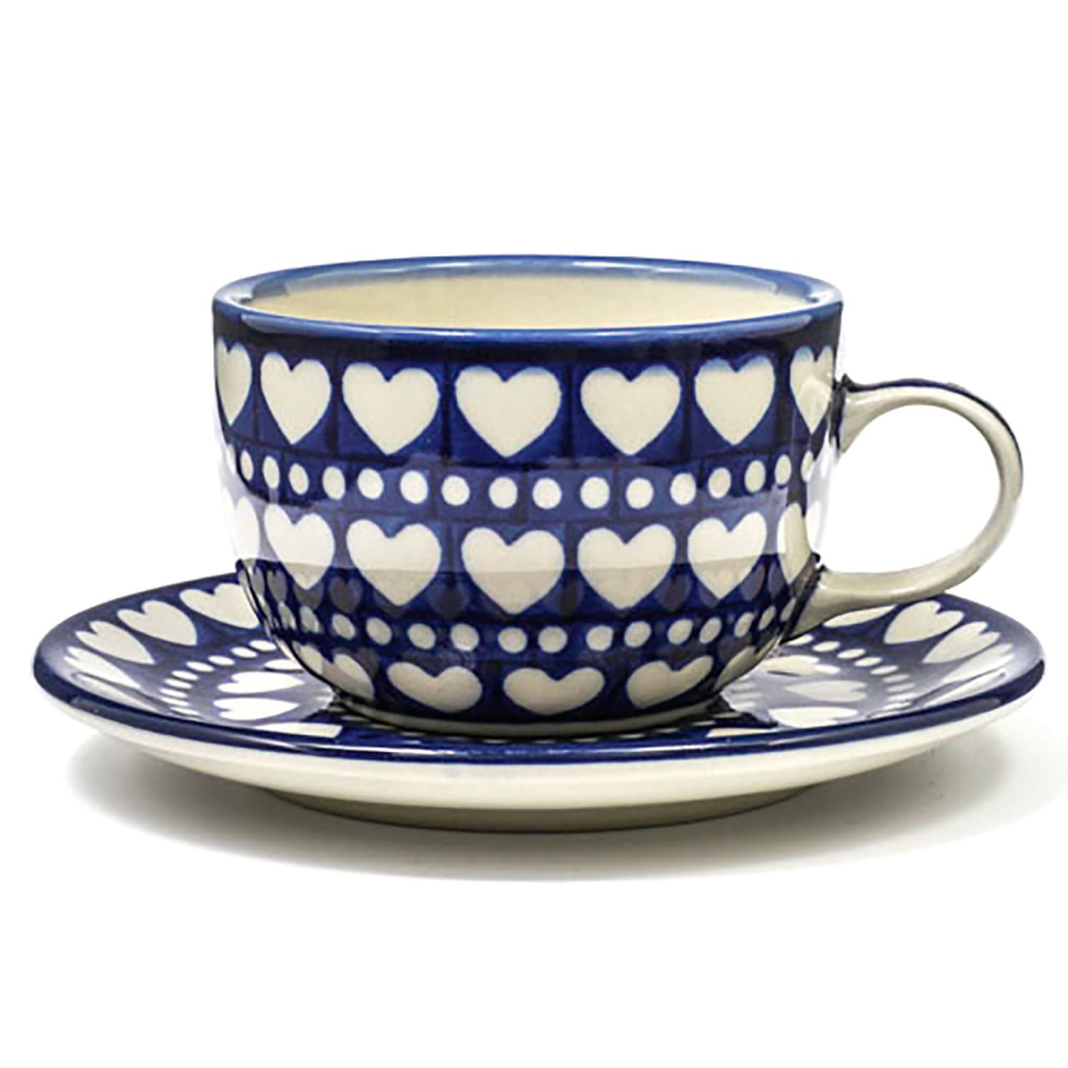 Bunzlau Castle Cup and Saucer 240 ml Blue Valentine