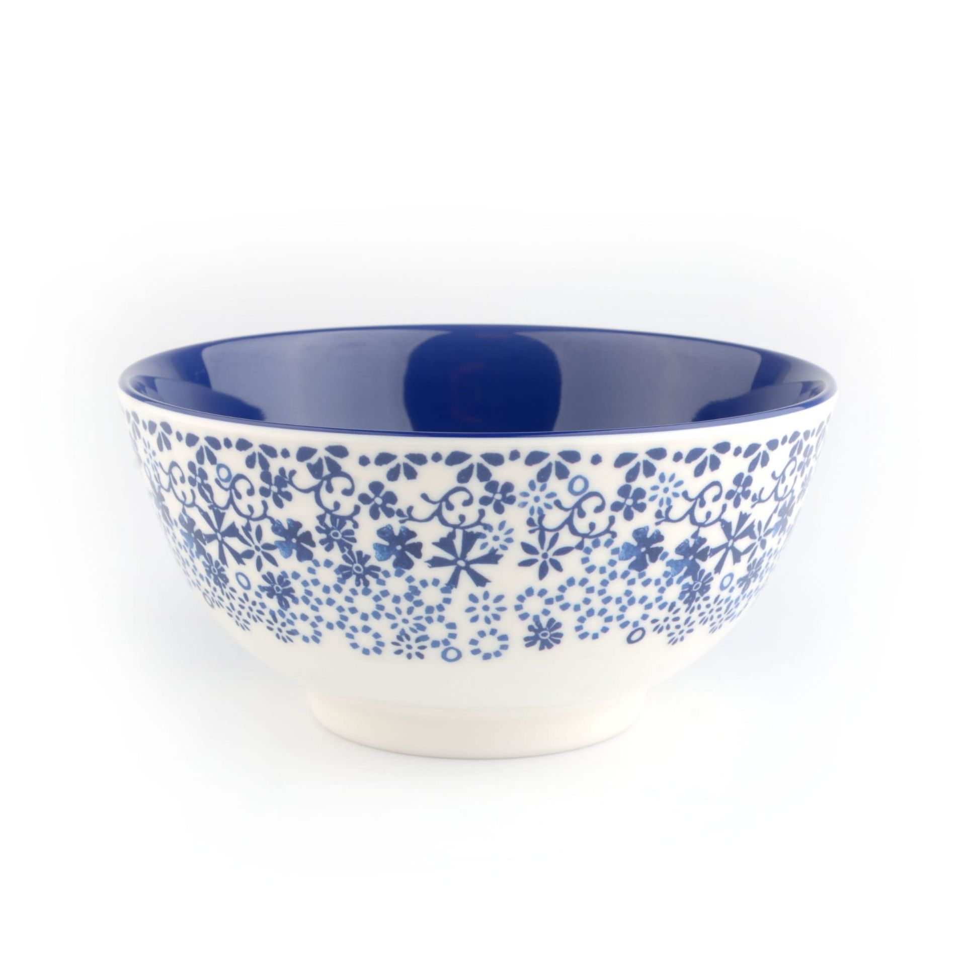 Bunzlau Castle Melamine Bowl Indigo Lace 15 cm