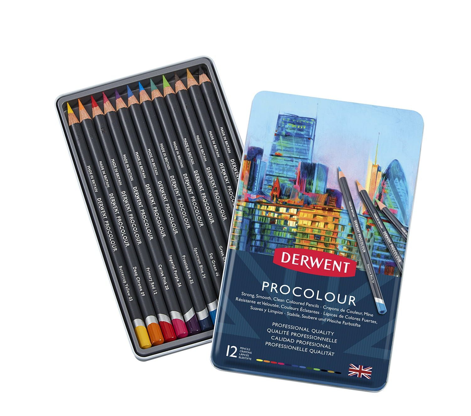 Derwent - Procolour Potloden (12 kleuren)
