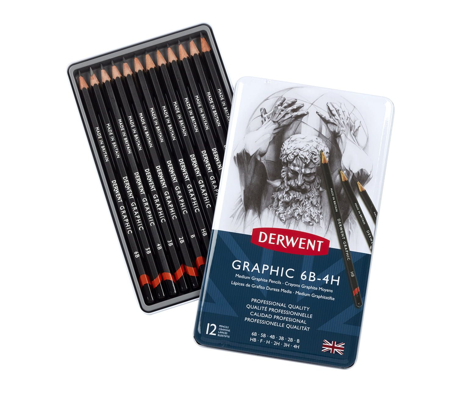 Derwent - Graphic potlodenset 6B - 4H (12 hardheden)