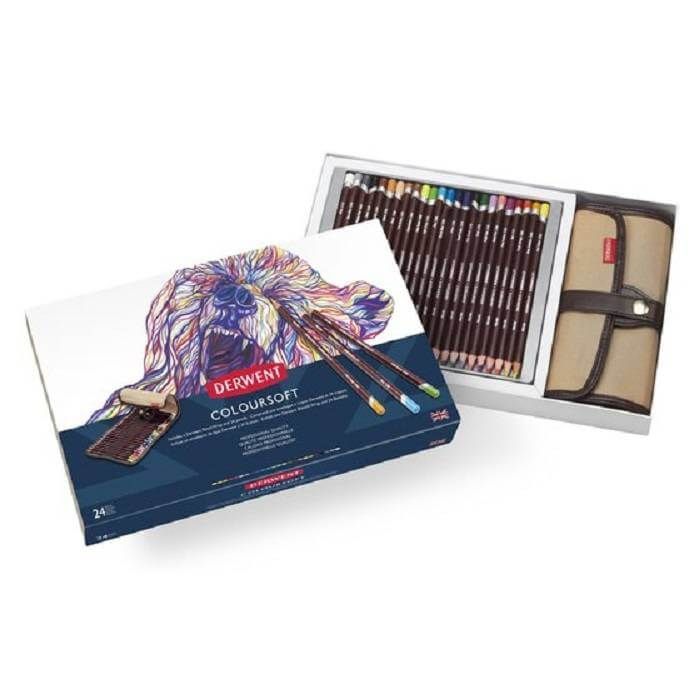 Derwent - Coloursoft Potloden met Wrap (24 kleuren)
