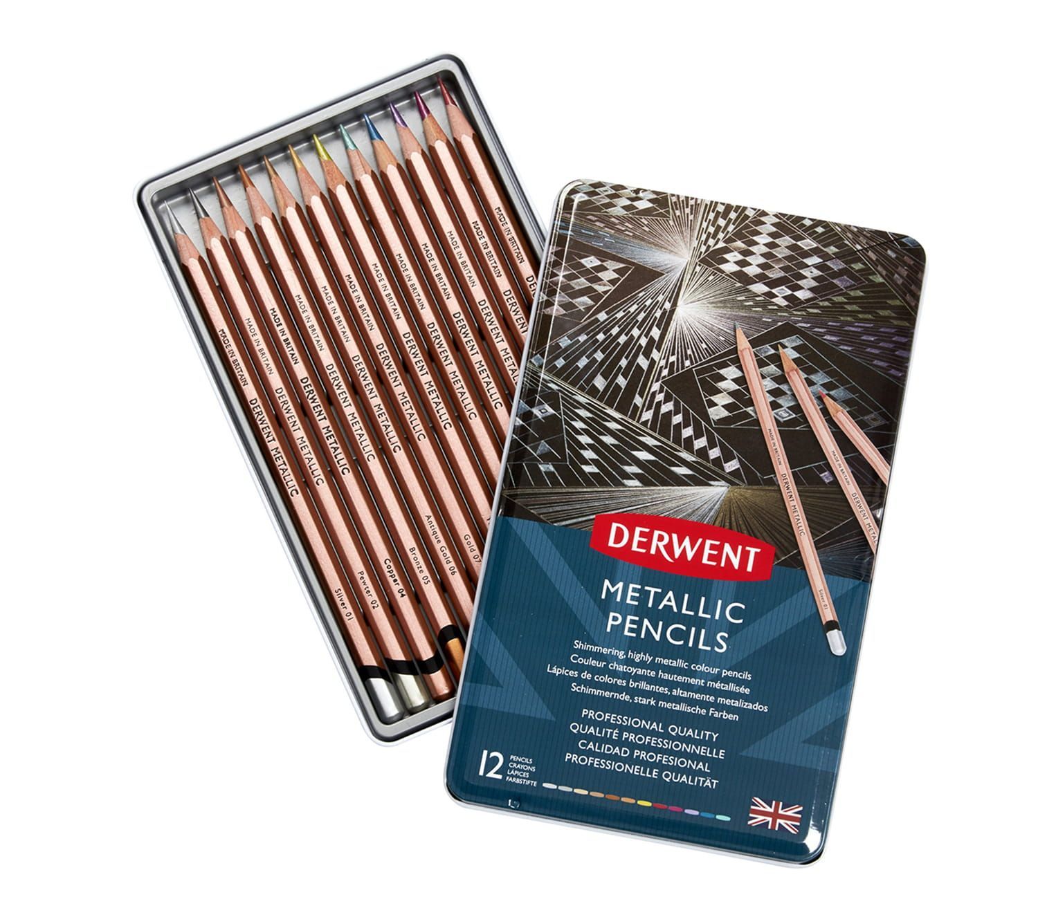 Derwent - Metallic Potloden (12 kleuren)