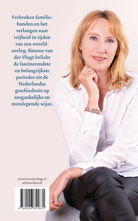 Book cover: Woman in blue suit, text 