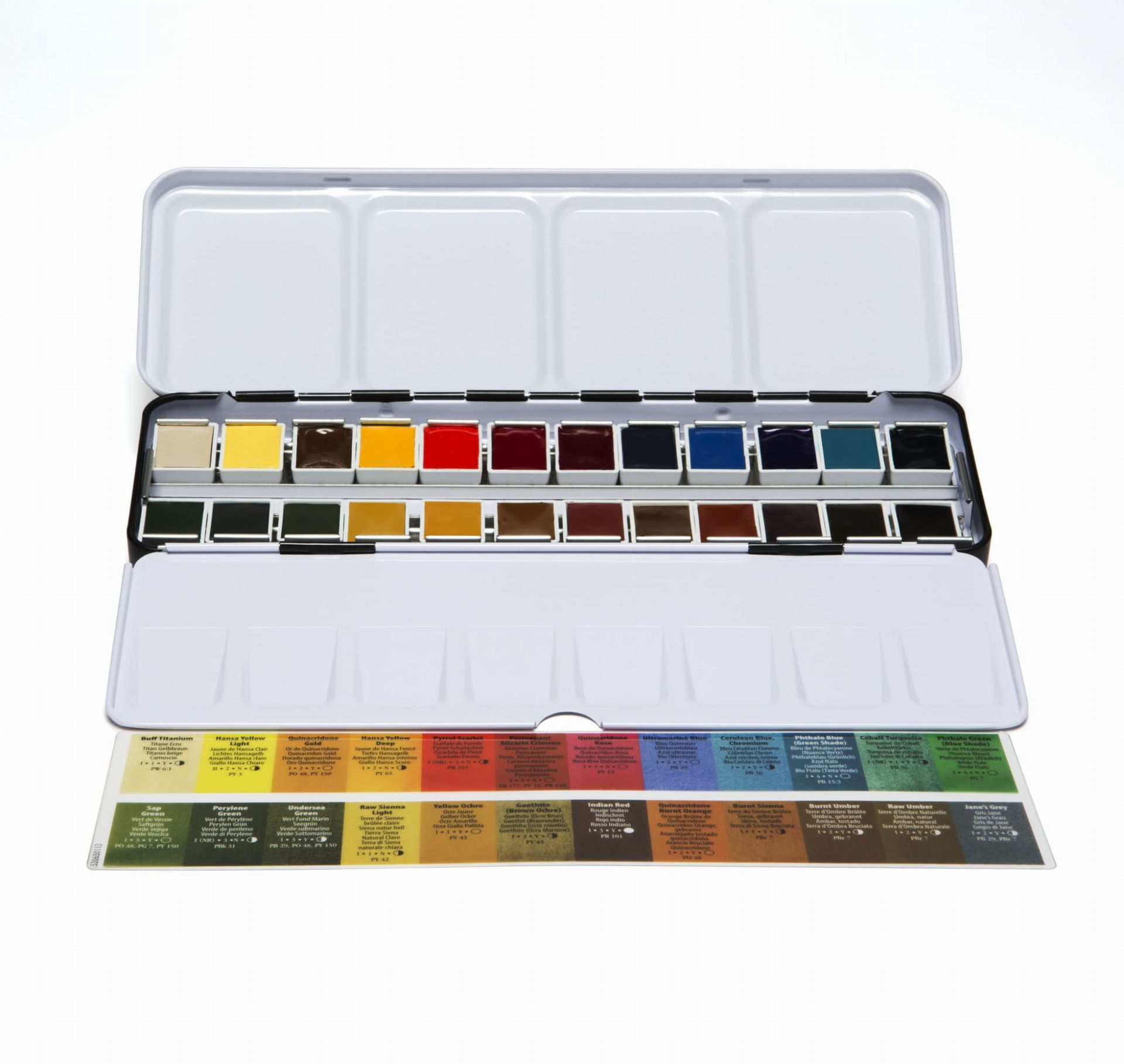 Daniel Smith aquarelverfset met een zwart-wit palet en een doos.