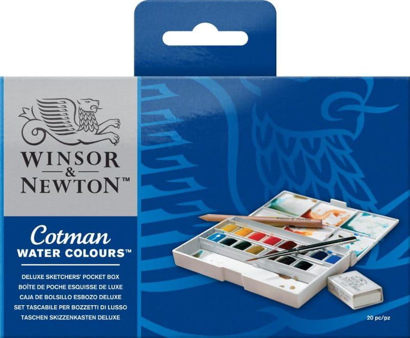 Winsor & Newton - Water Colours De luxe pocket box (12pc)