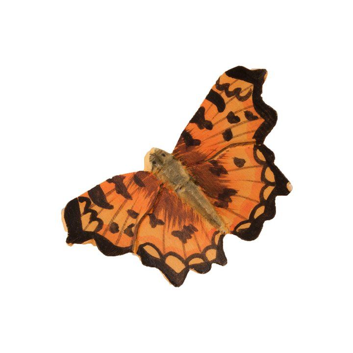 Vlinder Gehakkelde Aurelia hout/ magnetisch